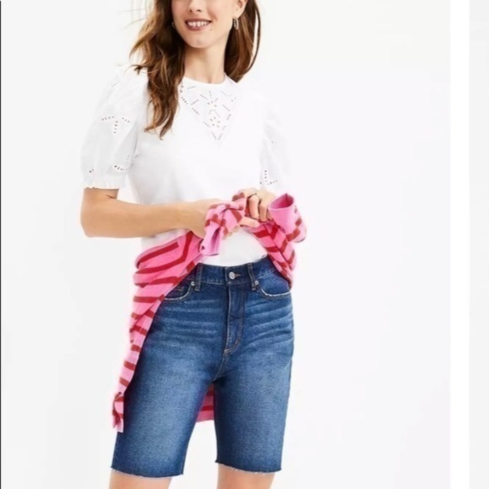 LOFT Fresh Cut high rise skinny Bermuda shorts 27P 4P